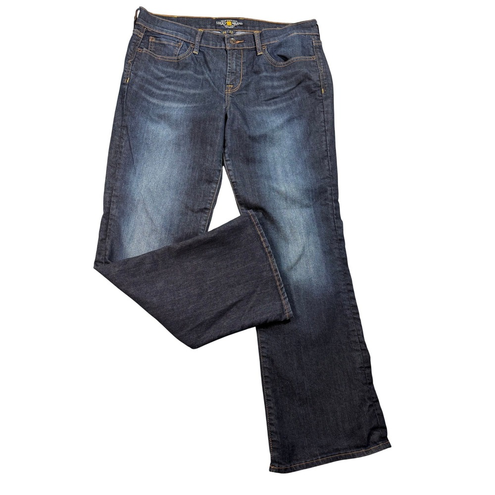 Lucky‎ Brand Dark Wash Bootcut Jeans Sweet N Low 14 Mid Rise Denim Indigo